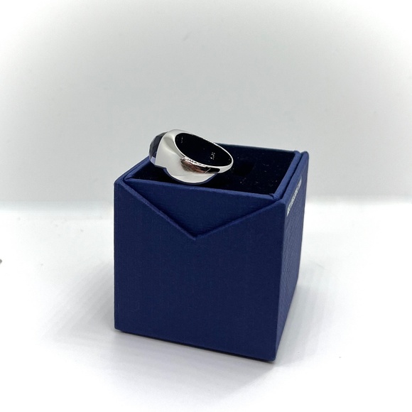 SWAROVSKI Crystal Jewelry Tanzanite Purple Dot Lollipop Silver Cocktail Ring - Picture 4 of 11